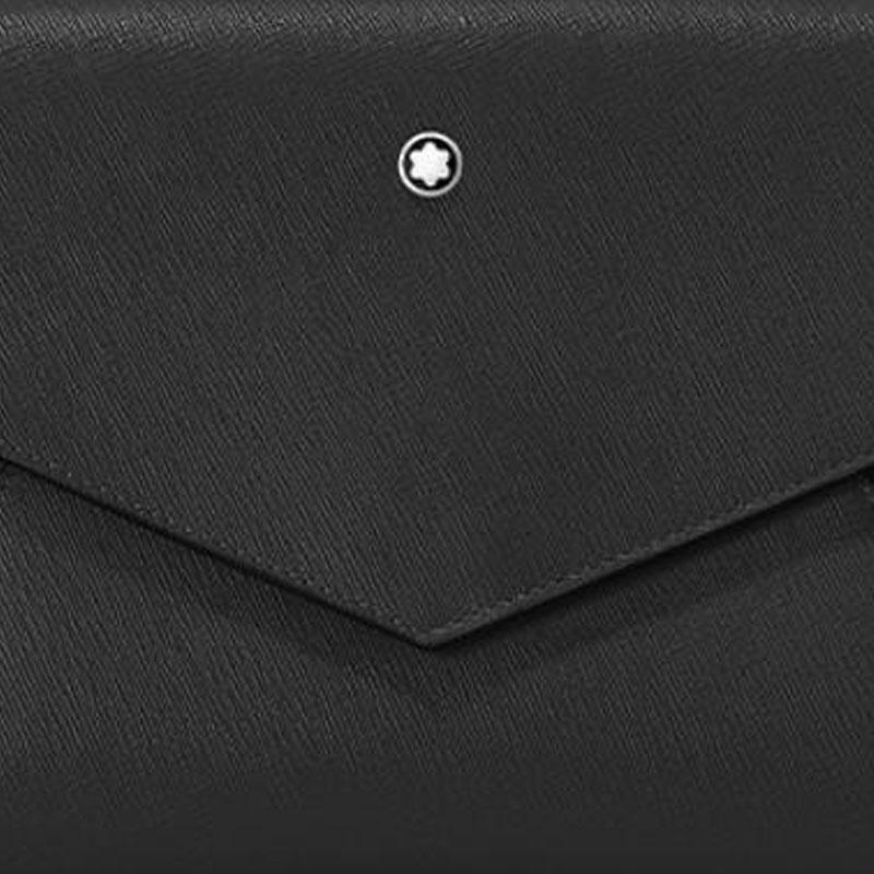 Montblanc Artisan Series Hexagonal White Star Logo Flap Closure Leather Shoulder Crossbody Bag Men bags Classic-Black MB198111