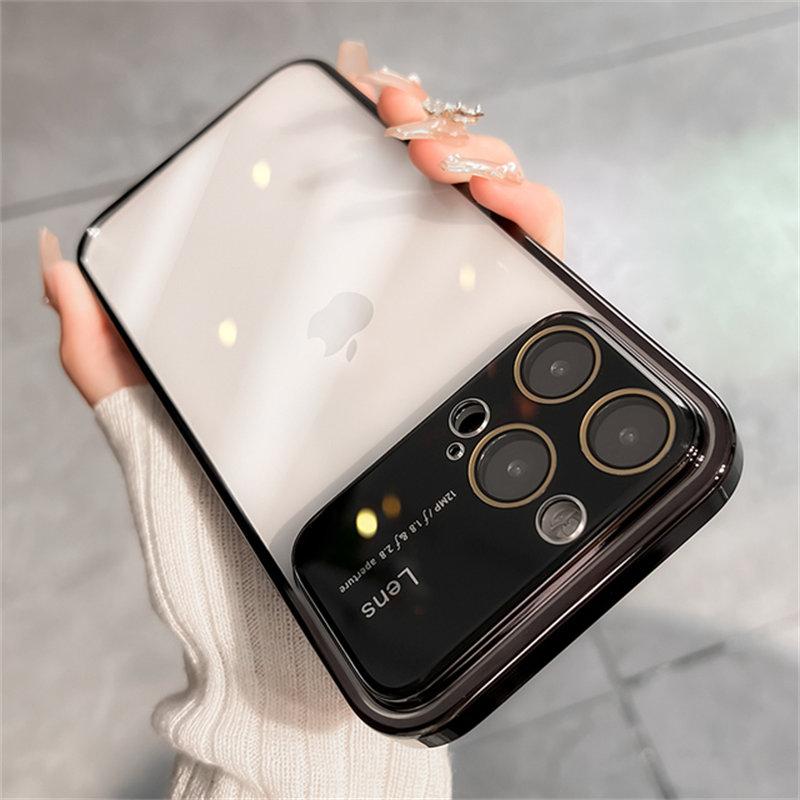 Концептуальный чехол для телефона iPhone 15 с большим окном для iPhone 12 13 14 Pro Max 14Plus, прозрачный чехол из ТПУ с покрытием из ТПУ, стекло с большим окном