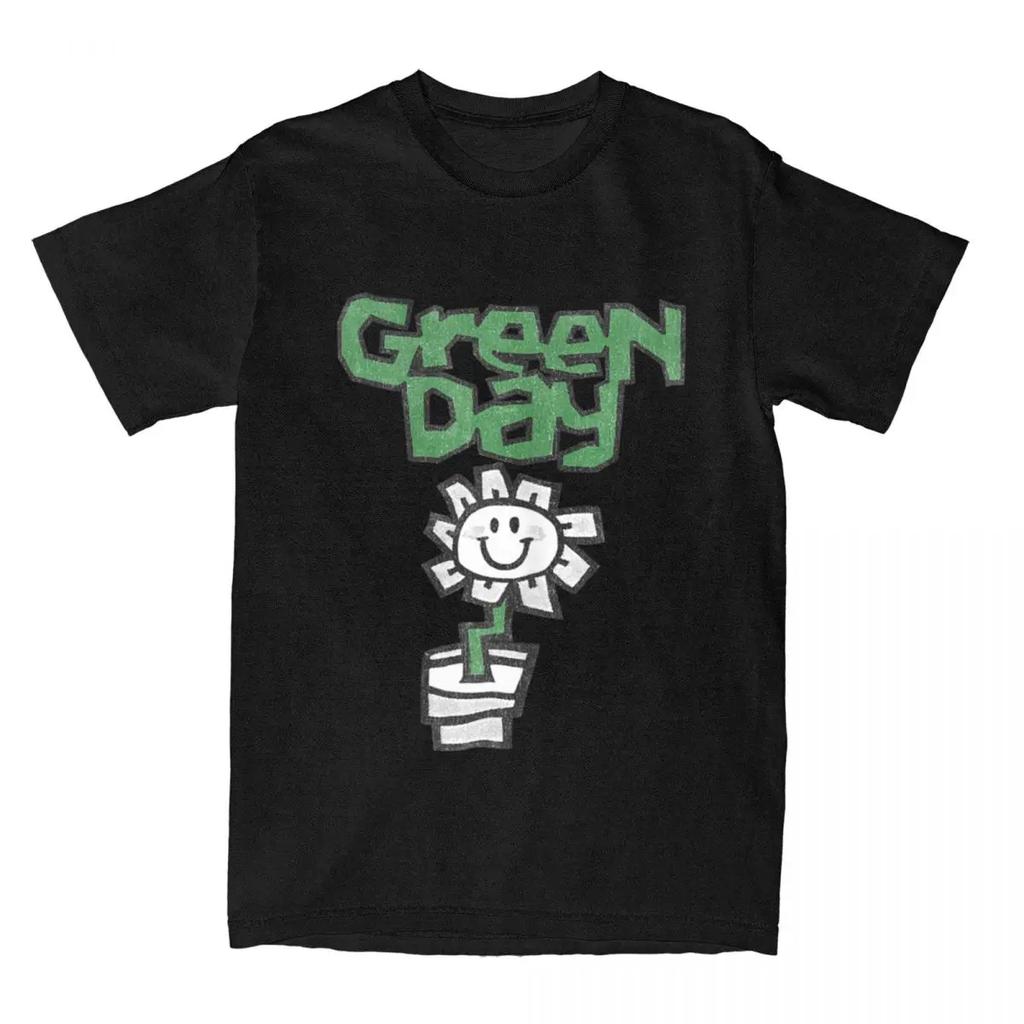 Green Days Flower Pot T-Shirts 100 Cotton Clothes Summer Vintage Short-Sleeve T-Shirt O Neck Hip Hop Casual Tshirt New Arrival