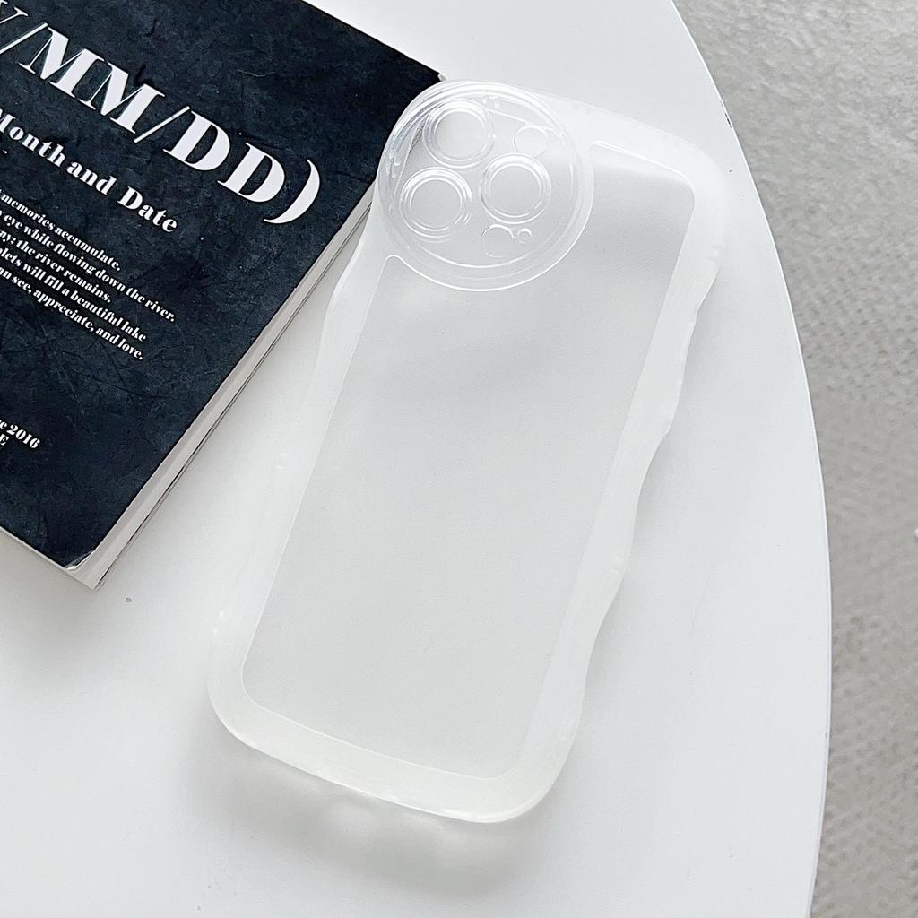 Прозрачный силиконовый чехол с волнистым краем для Xiaomi Redmi Note 10 11 12 iPhone 15 14 13 Samsung A14 A24 A34 A54 Funda Clear Soft TPU Cover Phone Bumper