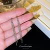 Silver fine flash tassel new thin face temperament ear clips niche design advanced sense mosquito coil disc without ear piercings