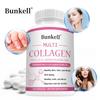 Bunkell Multi Collagen Complex Supplement  Type I II III V X 2000mg per Serving with Biotin , Hyaluronic Acid, 120 Caps