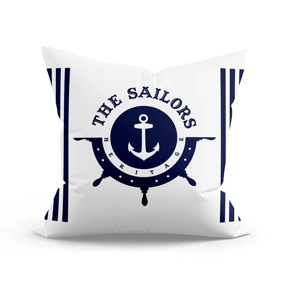 Домашний Декор Синий Морской Логотип Принт Наволочка Мягкая Полиэстеровая Наволочка Спальня Автомобиль Фунда Де Альмохада