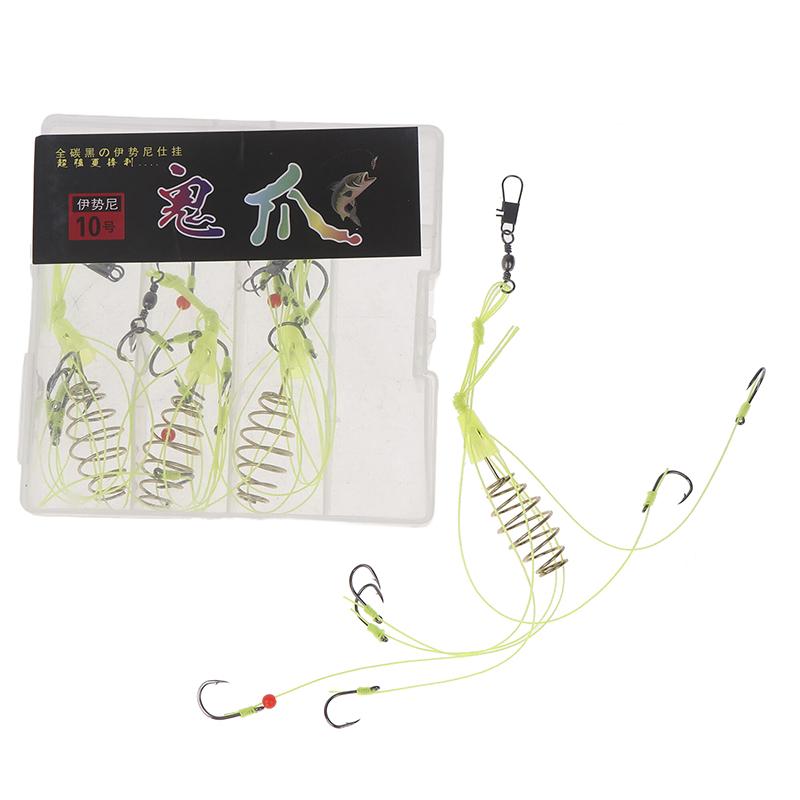 4 шт./набор 6-острых крючков Рыболовная приманка Ловушка Кормушка Клетка с пружинами из нержавеющей стали Взрывной рыболовный крючок для улучшения улова