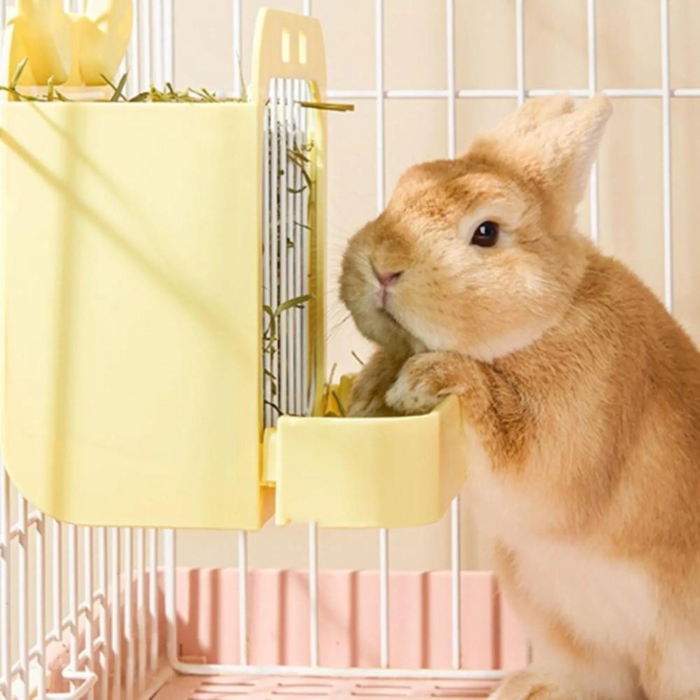 Wall Hanging Rabbit Hay Rack Chew Proof Pet Food Dispenser Practical Grass Rack Indoor Rabbit Cage