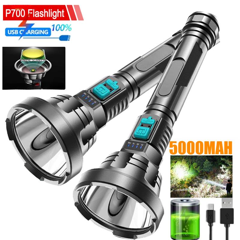 5000MAH High Power LED Flashlight Rechargeable Torch Lighting Light Waterproof Outdoor Camping Lamp Hunting