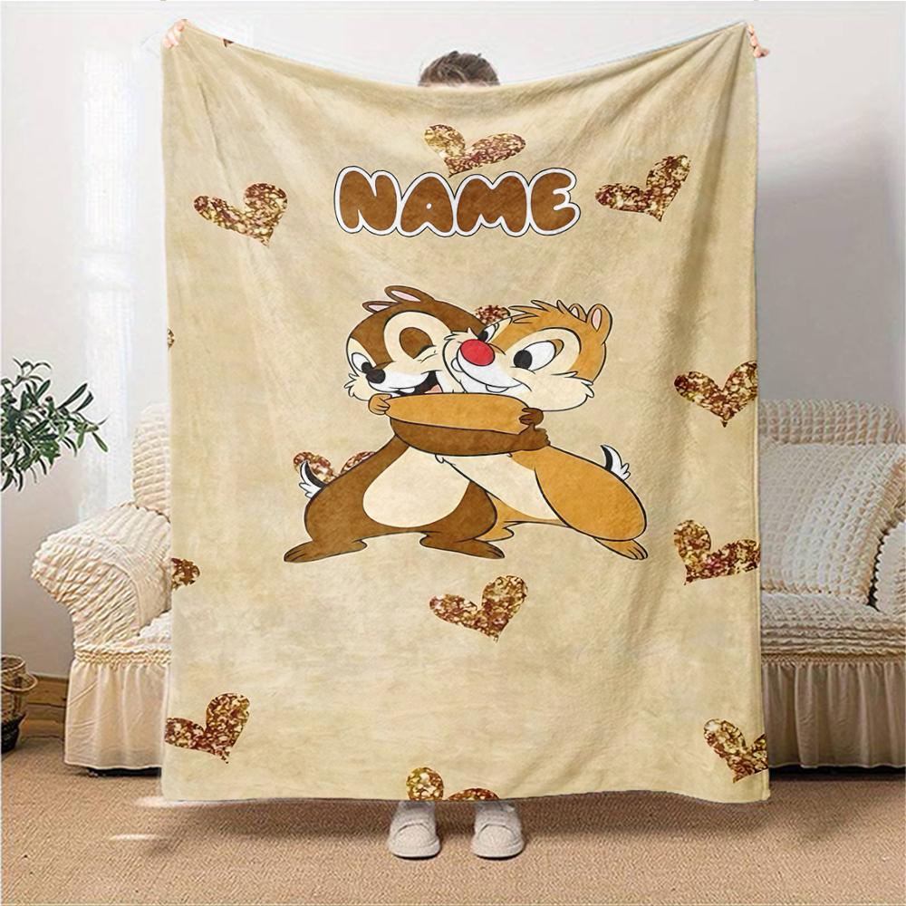 Custom Name "Adventurous Forest Friends" blanket for Couch & Bed, Plush Cozy Fuzzy Blanket Super Soft & Warm Blankets for Fall and Winter. 0908424