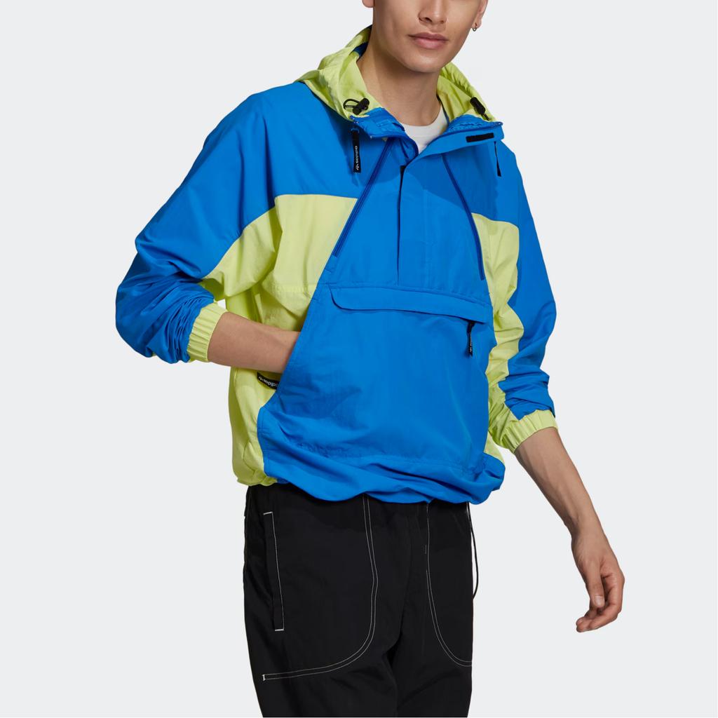 adidas Оригинальная куртка спортивная с капюшоном на молнии Originals Mishmash Adventure Series, цветной блок, мужская, куртки, полузамороженный желтый GN2335