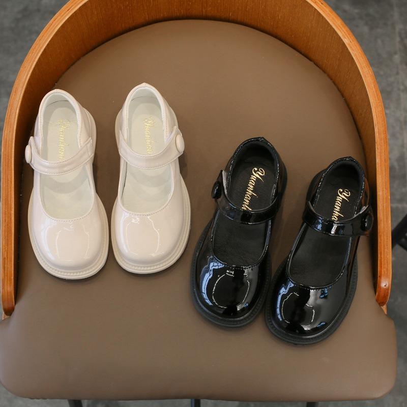 Обувь для девочек, принцесса, мягкая подошва, кожаные туфли, одинарные туфли, черные, спортивная обувь