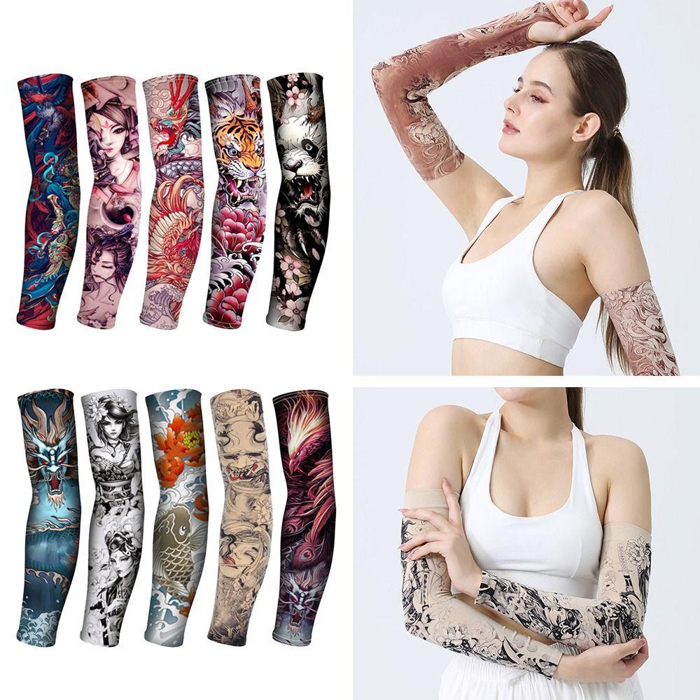 Protection Outdoor Sport Basketball Arm Cover Sun Protection Tattoo Arm Sleeves Flower Arm Sleeves
