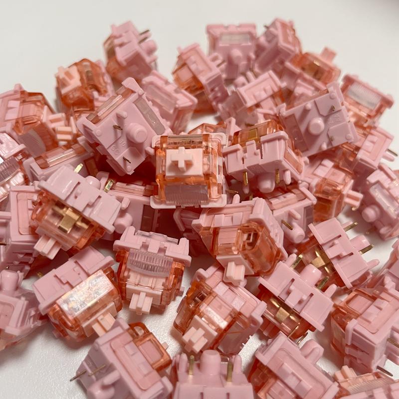 LEOBOG Бесшумные переключатели Механическая клавиатура Линейные переключатели 5-контактные Смазанные POM Кастомные Низкошумные Сахарная вата MX переключатели F75 F87