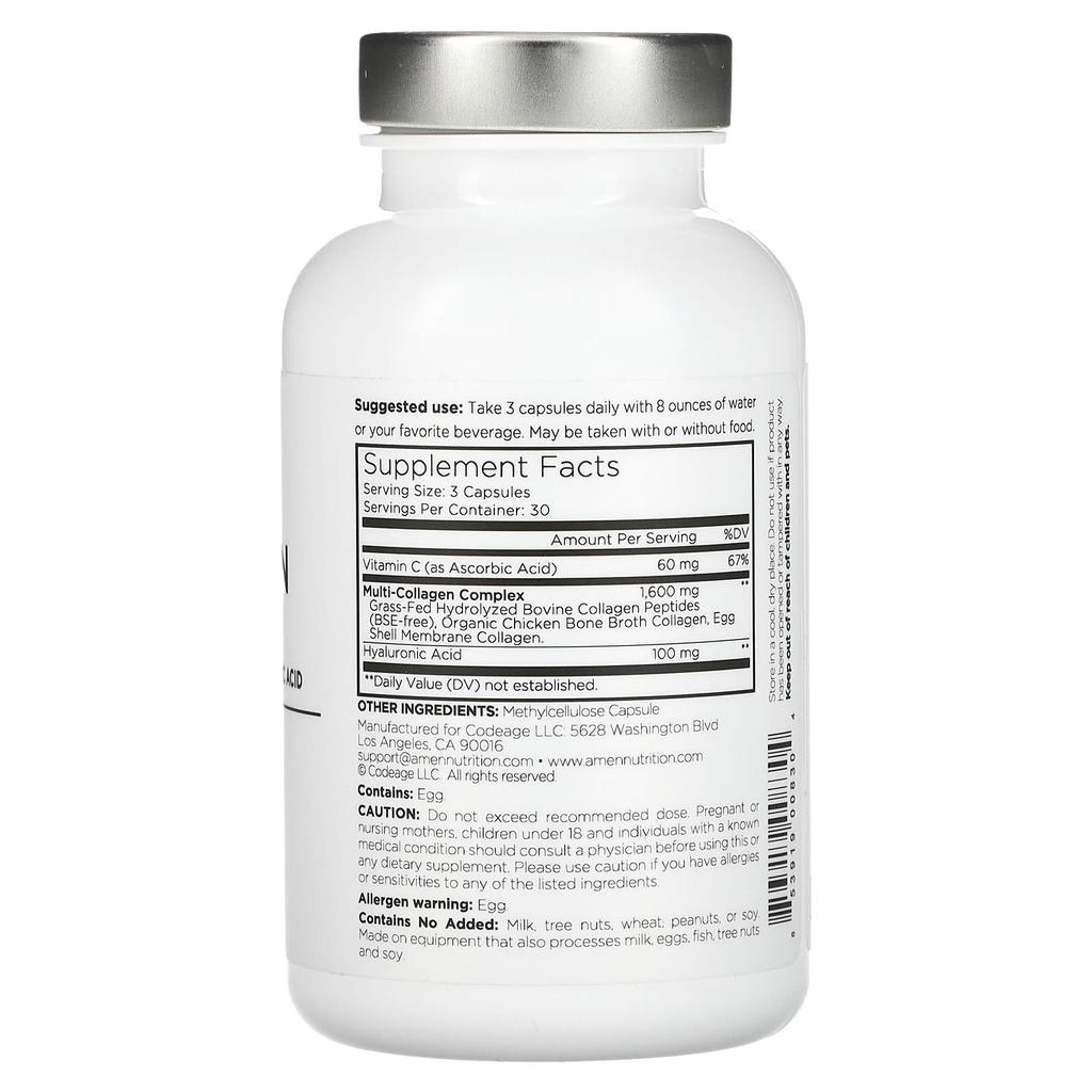 Codeage Amen, Collagen, 90 Vegetable Capsules