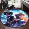 1 шт. Круглый ковер с аниме-дизайном Sword Art Online Асуна и Кирико, Коврик для офисного кресла, Нескользящий ковер для домашнего декора, Гостиной, Спальни, Игровой комнаты, Подарок