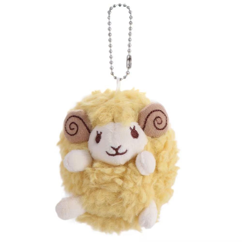 Cartoon Anime Style Lamb Keychain Plush Mini Size Sheep Backpack Charm For Car Decoration