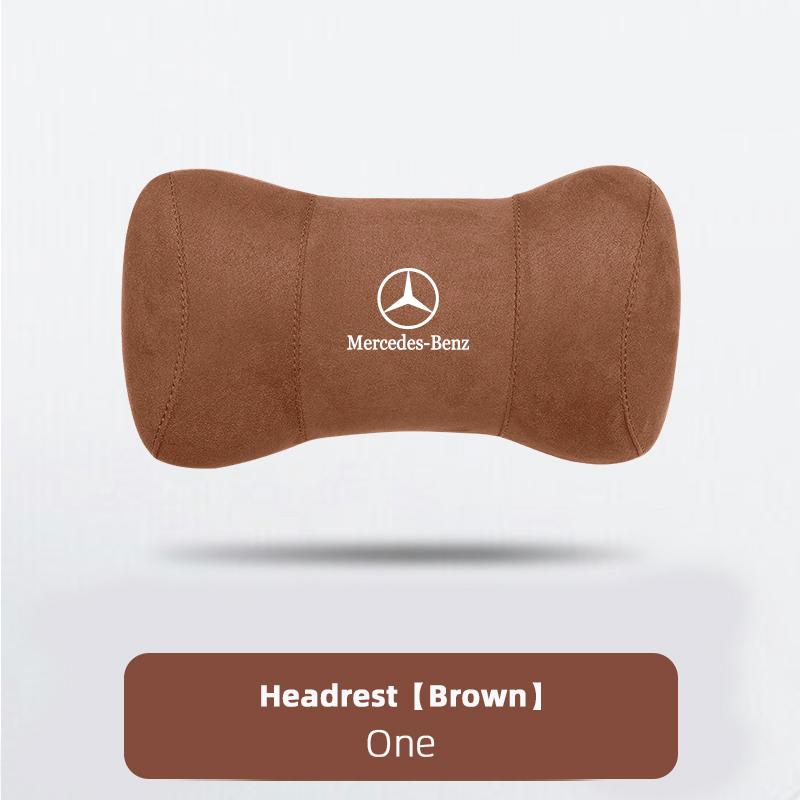 CQI1 Car Seat Suede Memory Cotton Neck Pillow Headrest For Mercedes Benz AMG W205 C300 W203 W206 W108 W124 W126 W140 W168 GLA GLB GLC