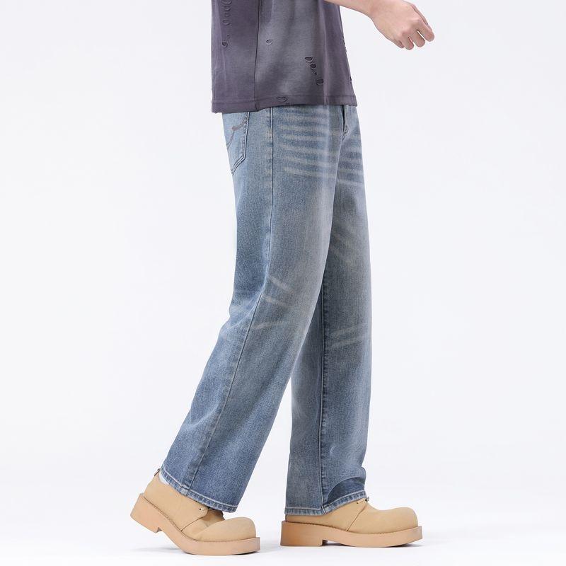 Ge Di Jie Men's Loose Straight Tube Trendy Versatile Jeans