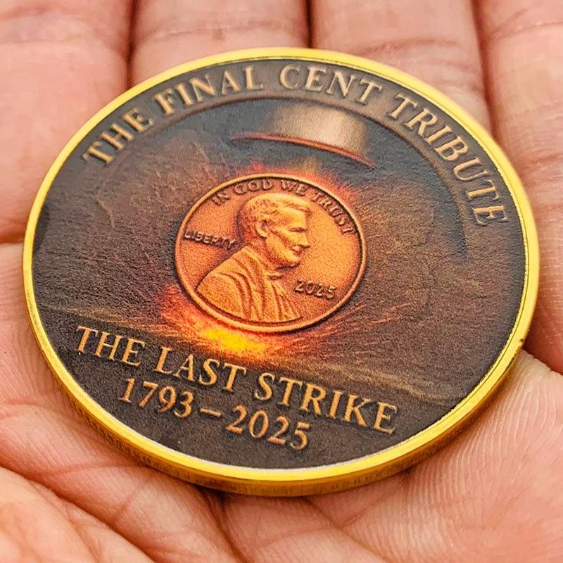 1793-2025 Lincoln, USA, gold-plated color printed commemorative medal, decorative ornament, pendant, gift coin, commemorative coin