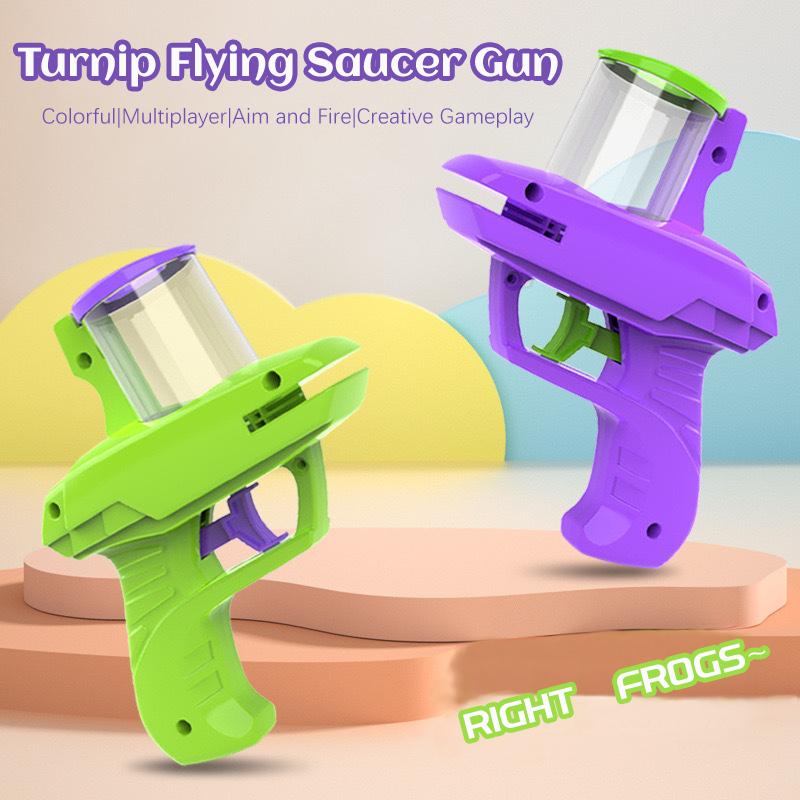 Children Carrot Saucer Gun Flying Saucer Guns Kids Fun Toys EVA Soft Bullets Toy Gun Pistol Toy Kids Outdoor Battle Sport Toys