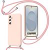 Case for Samsung Galaxy S25 Plus (S25+) Soft Anti-Scratch Silicone Protection with Pink Lanyard