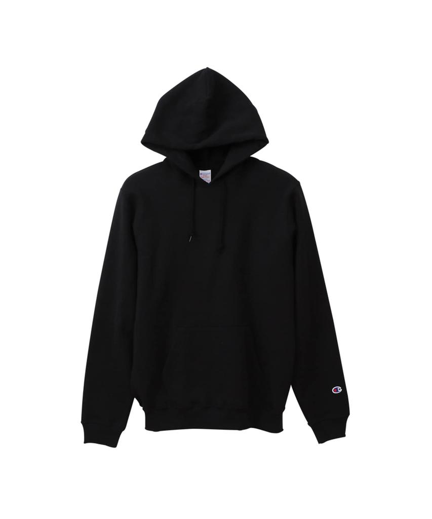 Champion Logo Pullover Made in the 9 Size M to Japanese size One-Point Sweatshirt, USA, oz, C5-P101, Men's, Black, (equivalent M)