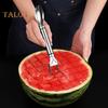 1/2Pcs Watermelon Fork Slicer Stainless Steel 2 In 1 Cutter Round Fork Head Portable Kitchen Fruit Cutting Fork for Watermelon Chunks Cake Bread