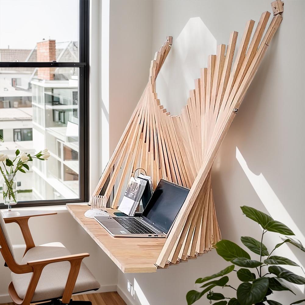 80см*60см Складной стол Настенный Настенный стол Креативный Подвесной Настенный стол Массив дерева Компьютерный Складной стол Домашнее украшение