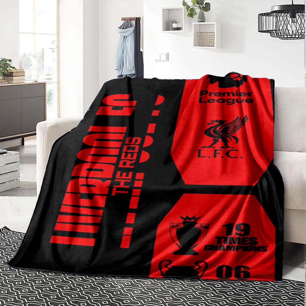 Liverpool Football Club Theme Printed Blanket - Perfect for Couch, Bed, Travel & Outdoor Use | Machine Washable, Cozy & Durable.
