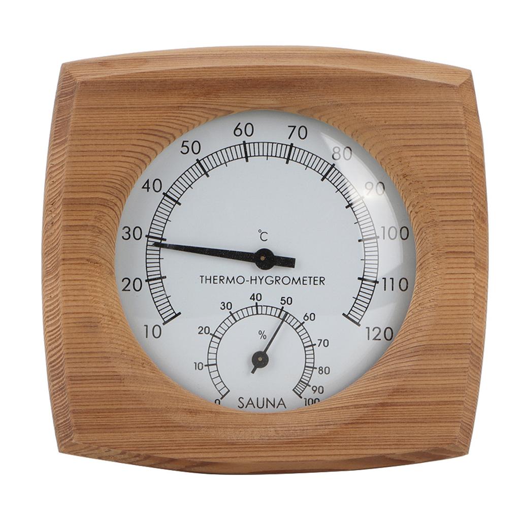 2?In?1 Indoor Wood Thermo?Hygrometer Thermometer Hygrometer Steam Room Sauna Room Accessories