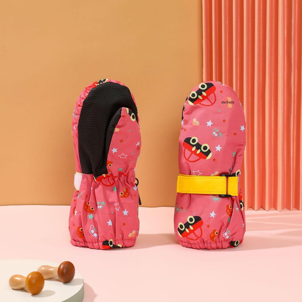 Fun Print Children's Ski Mittens - Waterproof, Windproof, Warm & Cute for Boys and Girls
