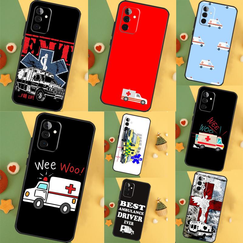Чехол для Samsung Galaxy A13 A23 A33 A53 A15 A25 A35 A55 A51 A71 A12 A32 A52 A14 A34 A54 с надписью EMT EMS Ambulance