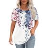 Женская повседневная универсальная высококачественная футболка с коротким рукавом и круглым вырезом с цветочным узором