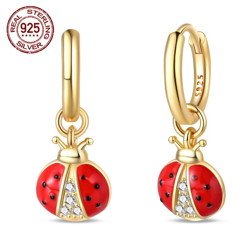 Женские Серьги Оригинальные S925 Серебро Звезда Божья Коровка, Серьги Карп Подходят Для Вечеринки Подарки Паре Модные Новые Продукты