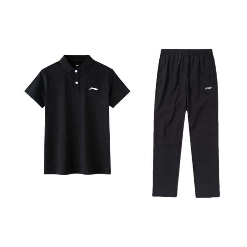 Li Ning Спортивный костюм мужской с принтом, однотонный, дышащий, повседневный, костюмы, AYKT413-1+APLT137-1