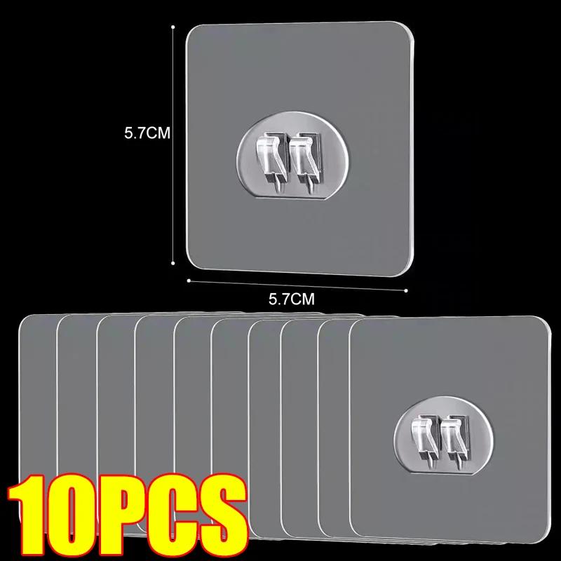 20-10 шт. прозрачные самоклеящиеся крючки настенные подвесные полки крючки фиксирующие наклейки для кухни ванной настенный стеллаж для хранения