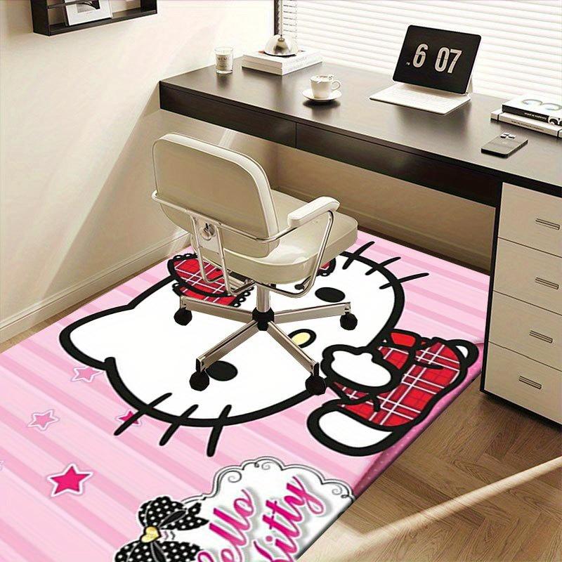 1 шт. Sanrio Hello Kitty Ковер для офиса с принтом русалки Прямоугольный коврик под стол, Идеальный декор для гостиной, спальни, кухни, Нескользящий пол