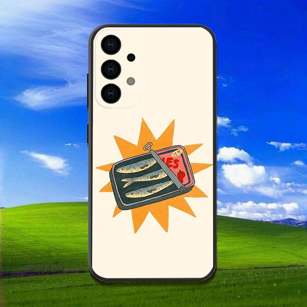 Phone Case For Samsung Galaxy A13,A21s,A22,A31,A32,A52,A53,A71,A80,Fish Funny Sardines Soft Black Shell