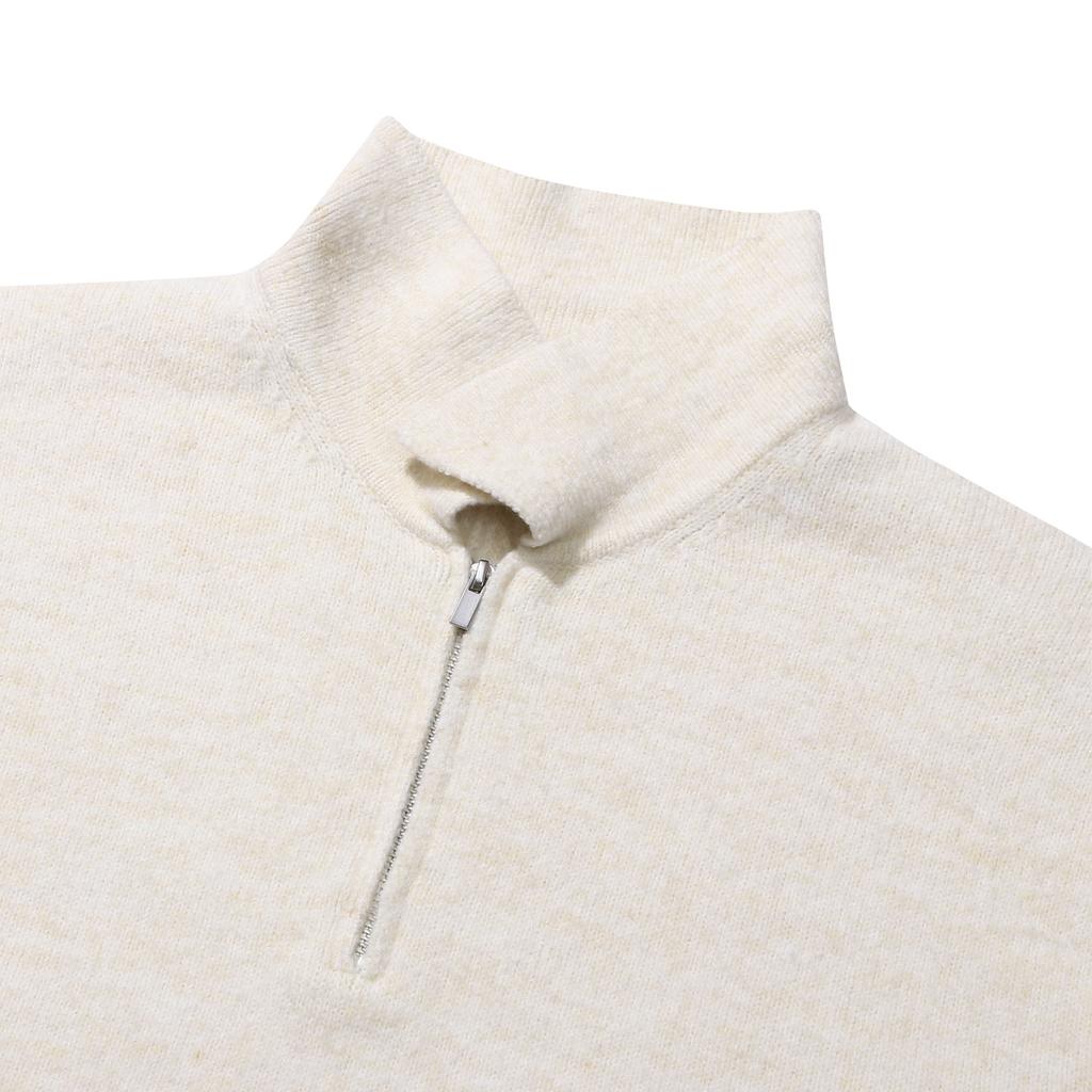 LEDEPT Washable Half-Zip Collar Knit [Beige]