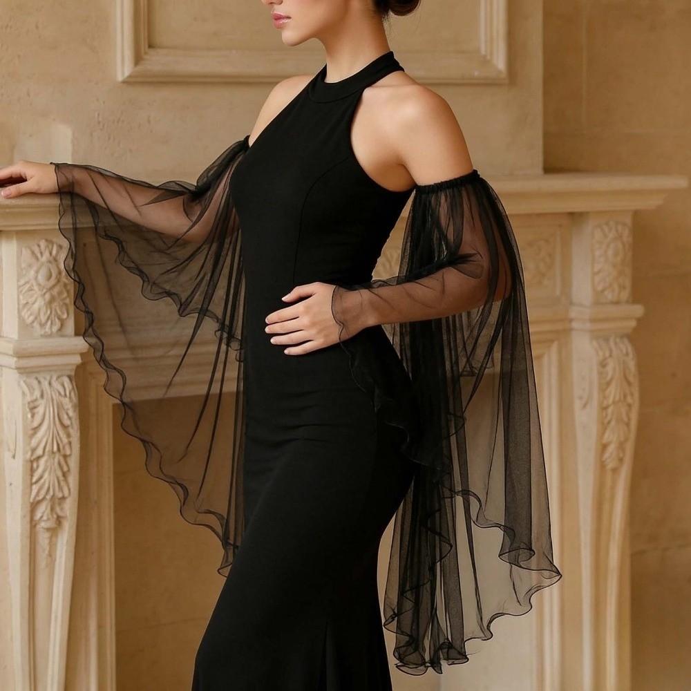 1 pair Chiffon Fabric Arm Covers Flare Shape Detachable Cuffs Fake Sleeves Bridesmaids