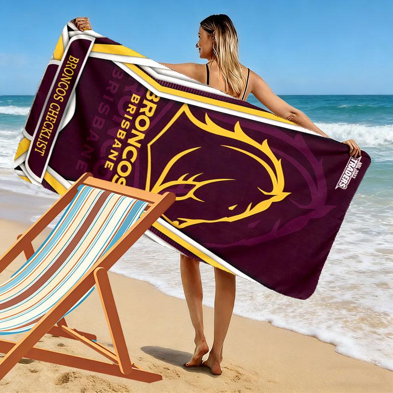 Broncos Spirit Print Beach Towel, Large Soft Quick Dry Towel for Beach Camping Swimming