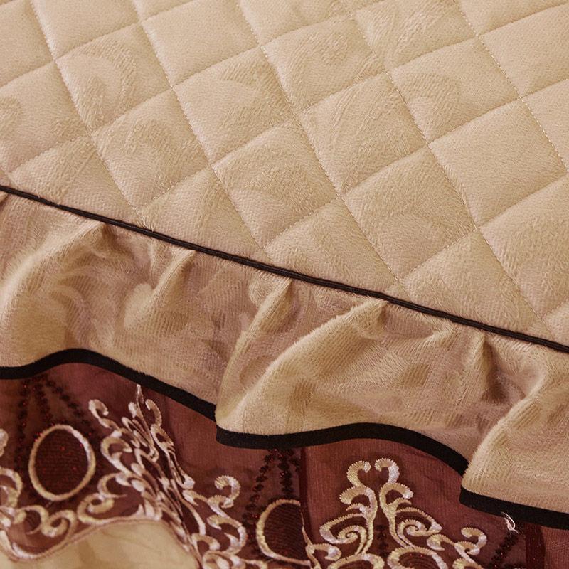 Европейский стиль, зимний теплый бархатный подзор для кровати, цельный стеганый толстый короткий плюшевый покрывало, однотонное модное покрывало, простыня