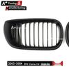 Матовая Черная Передняя Решетка для BMW 3 серии E46 (2002-2004) 4-дверный - Однорядный
