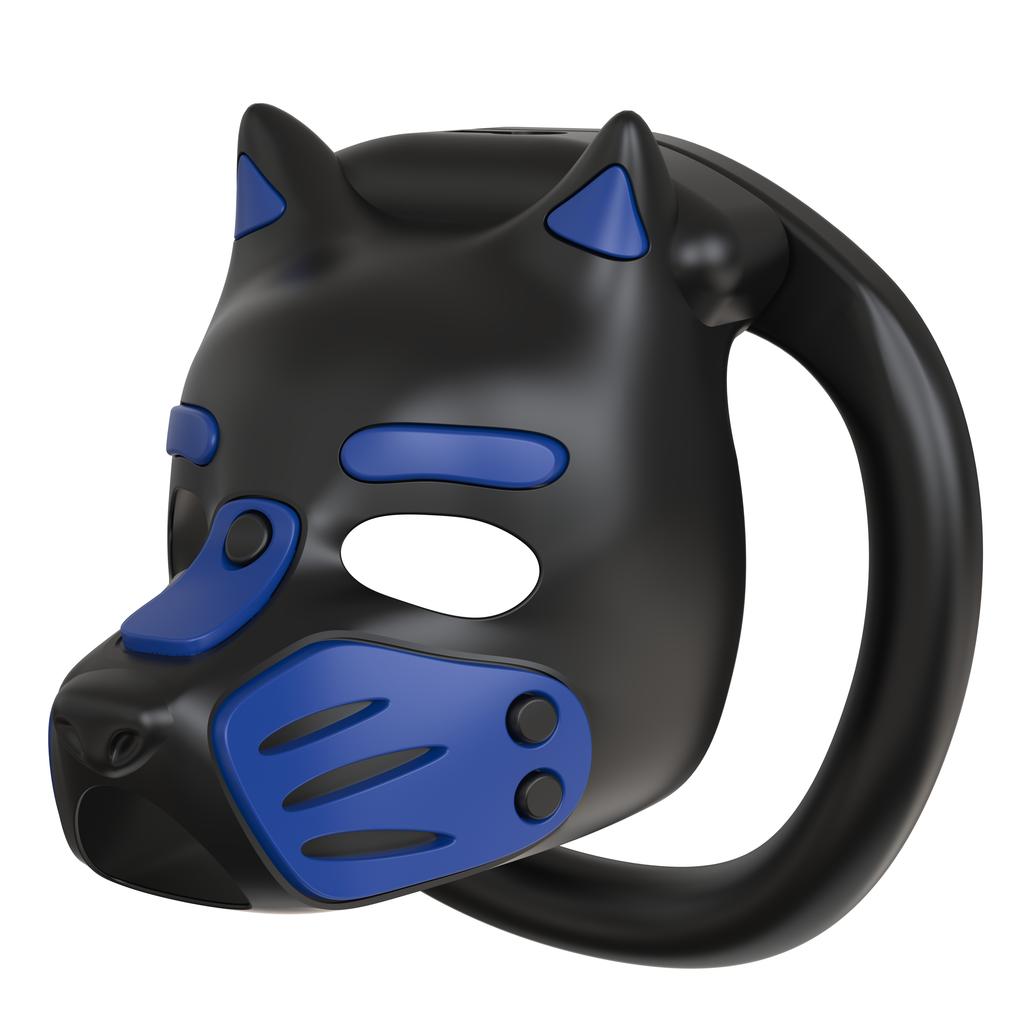 Puppy Head Small Plastic Cock Cage 4 Ring 6 Ring Locking Male Chastity Cage for Pet Play