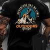 Adventure Mountain Hiker Print T-Shirt Men's Short Sleeve Round Neck Casual Tee for Daily Trave