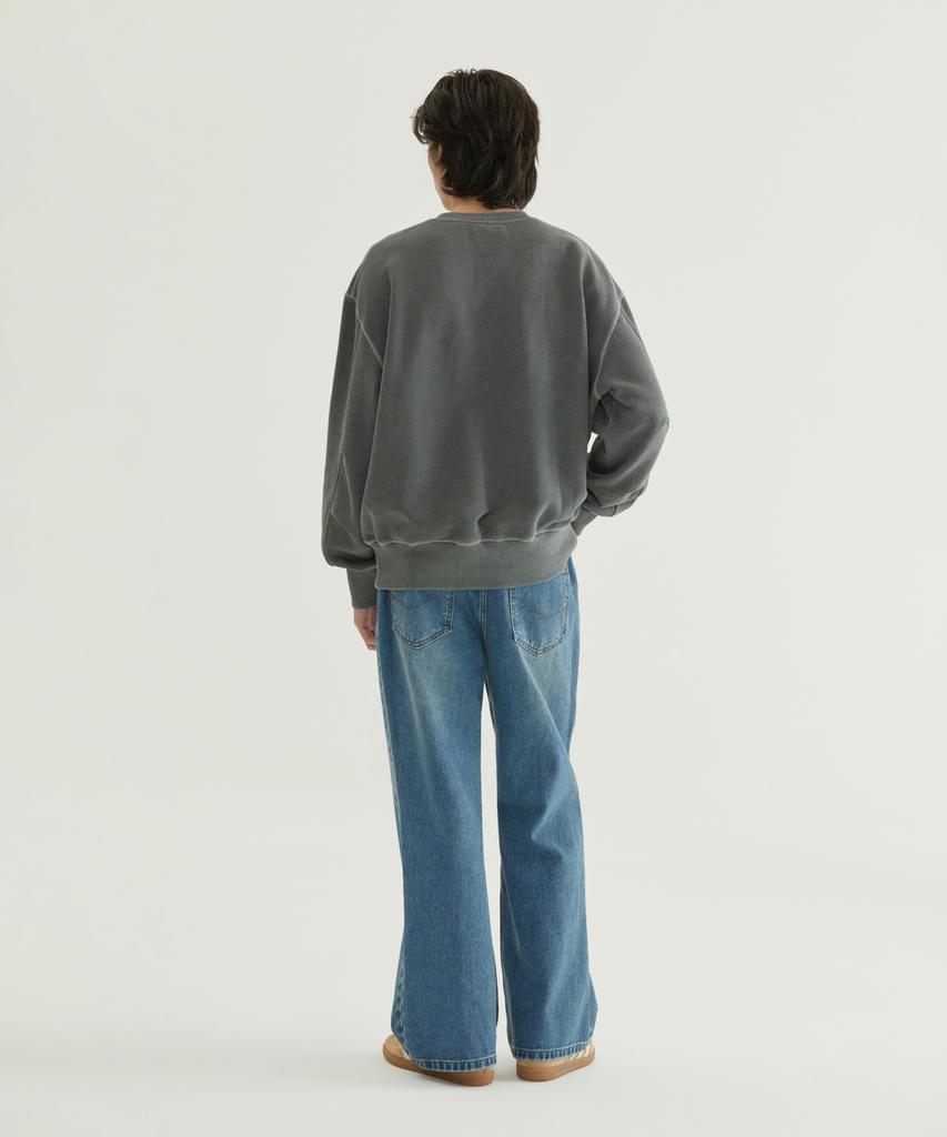 COVERNAT Flag Graphic Pigment Sweatshirt Charcoal