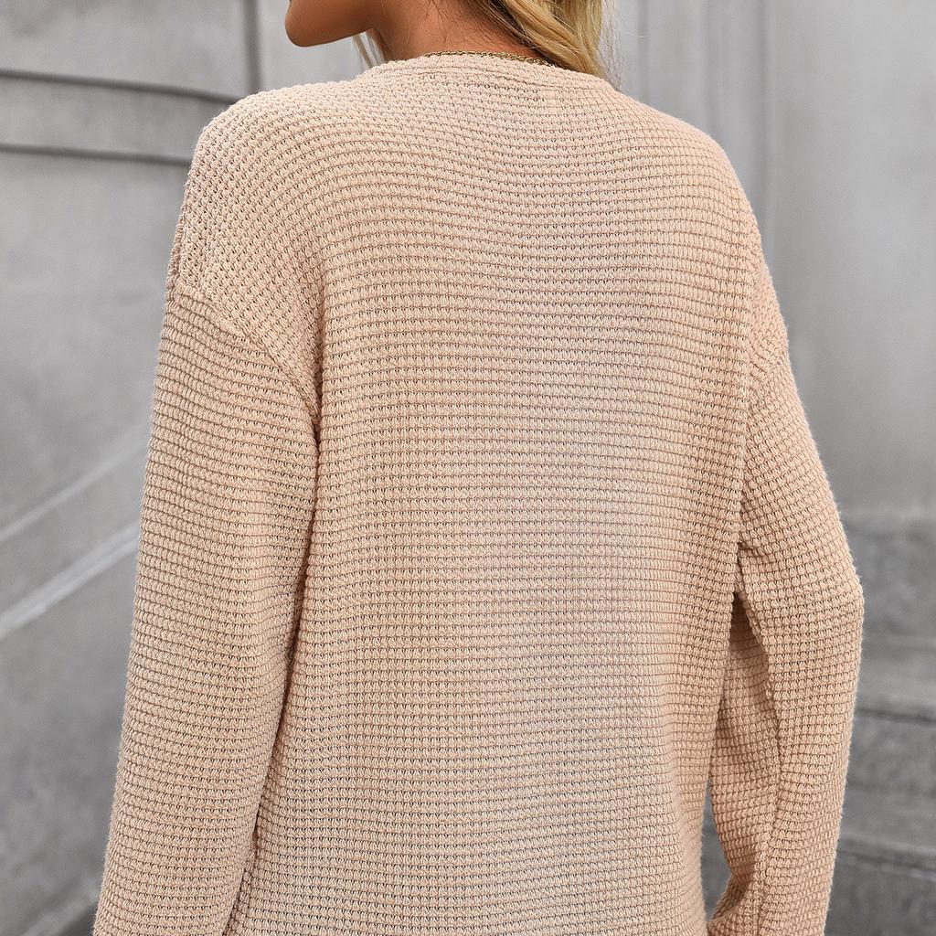 HNXC Women's Fashion Casual Autumn Winter Solid Color Print Long Sleeve O Neck Blouses & Shirts