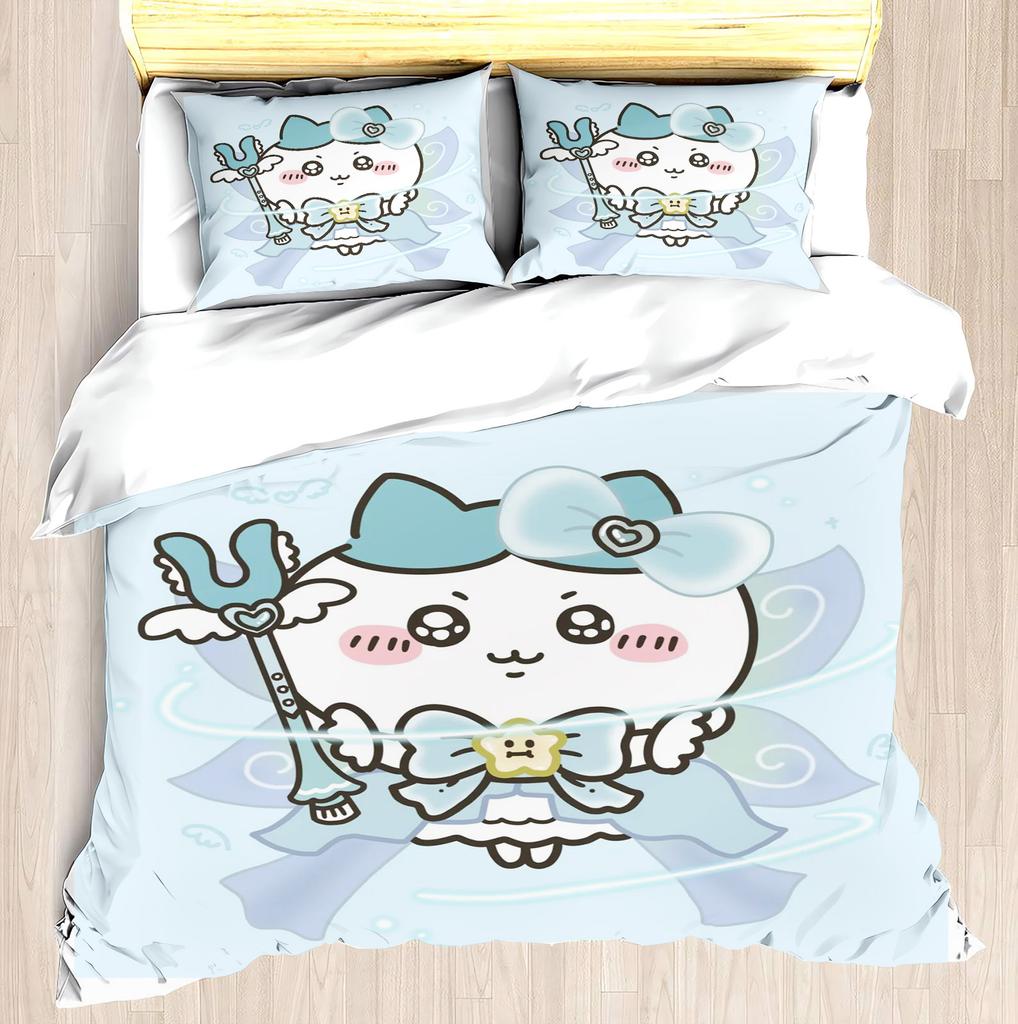 Набор постельного белья CHIIKAWA Пододеяльник Miniso - Современный принт для дома Детская комната Совместный бренд Периферийный набор для матраса и кровати 3 предмета