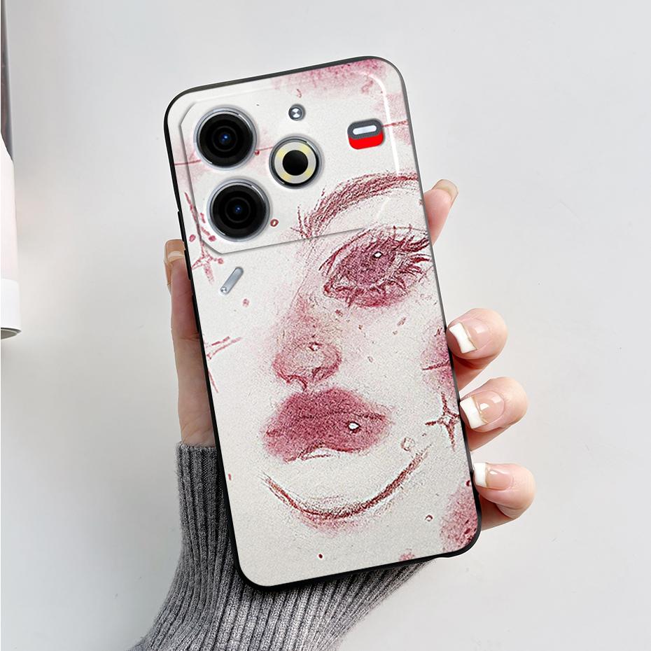 6,78" Для Tecno Pova 6 Neo Чехол Pova6 Neo Задняя крышка Стильный узор Черный силикон Мягкие чехлы для телефона Для Tecno Pova 6 Neo Fundas