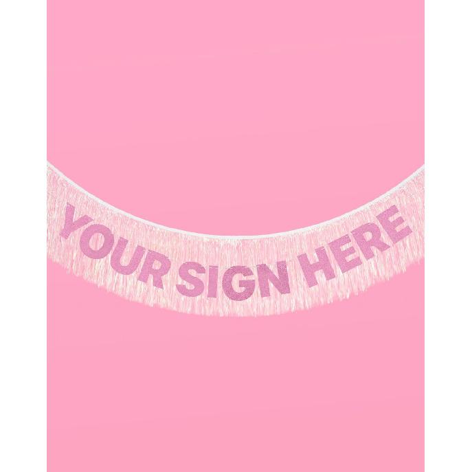 xo, Fetti White Iridescent Fringe Banner - 5 Ft. | Bachelorette Party Decorations, Birthday Party Decor, Baby Shower Supplies, Photo Booth Banner