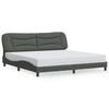 LED Bed Frame without Mattress  Hvar  Dark Grey 200x200 cm Fabric