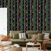 Wallpaper Colorful knitted fabric black, turquoise and sea blue 50x1000